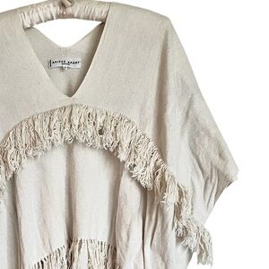 Apiece Apart V Neck Fringe Poncho Top